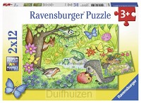 Puzzel 2x12 Dieren in onze tuin