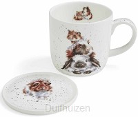 Mug & Coaster Set Piggy in the middle