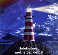 Kaart gefeliciteerd belijdenis vuurtoren