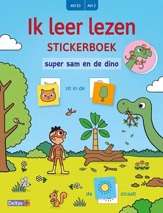 Ik leer lezen Stickerboek - Super Sam en de dino (AVI E3 / AVI 2)