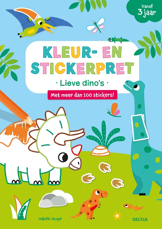 Kleur- en stickerpret Lieve dino's / vanaf 3 jaar