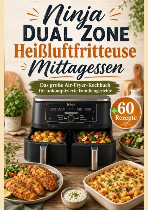 Ninja Dual Zone Heißluftfritteuse Mittagessen: Das große Air-Fryer-Kochbuch für unkomplizierte Familiengerichte