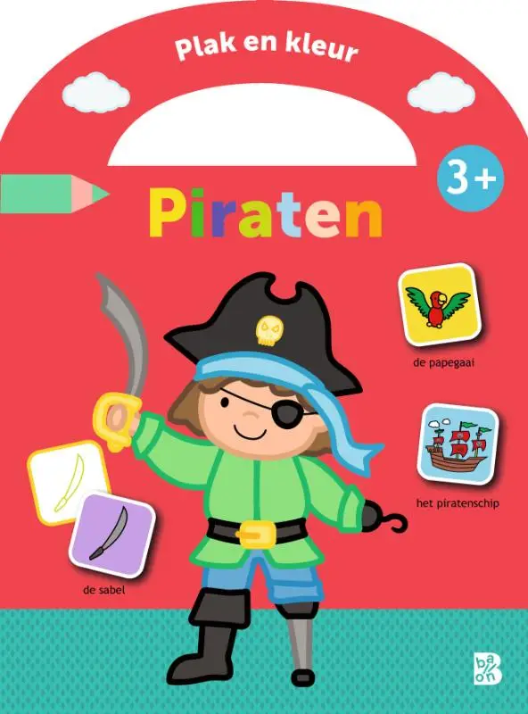 Plak en kleur piraten