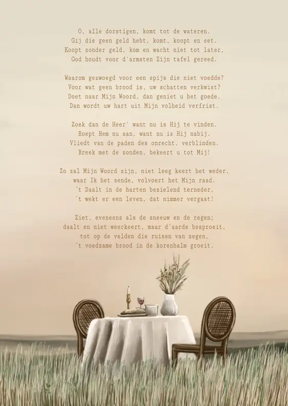 Wenskaart O, alle dorstigen