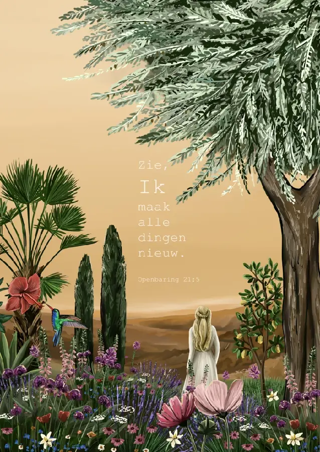 Poster A5 Zie Ik maak alle dingen nieuw