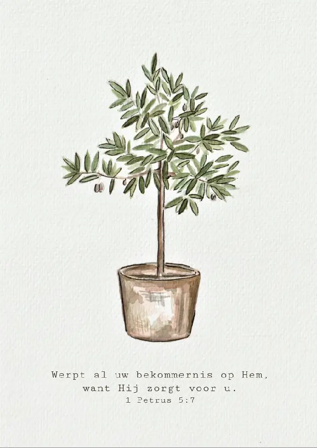 Poster A5 Werpt al uw bekommernis op Hem