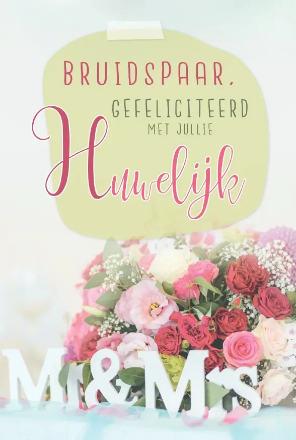 Wenskaart huwelijk