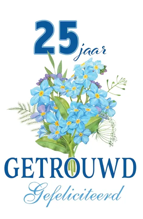 Wenskaart 25 jaar getrouwd