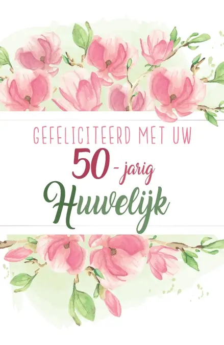 Wenskaart 50 jaar getrouwd
