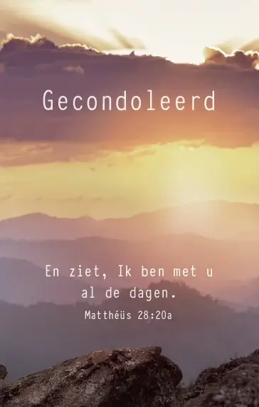 Map rouw, En ziet, Ik ben met U