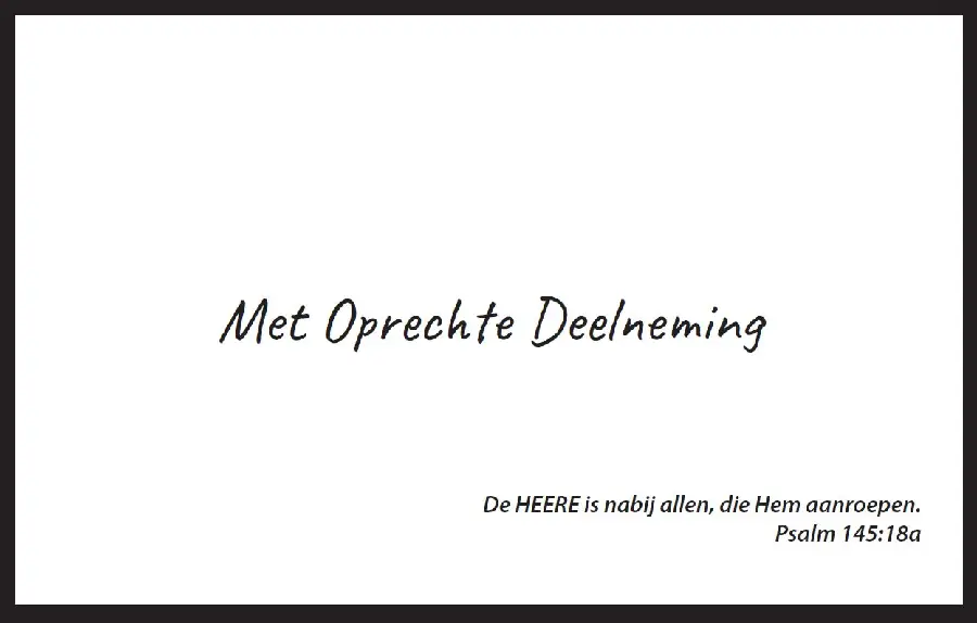 map Rouwkaart met bijbeltekst