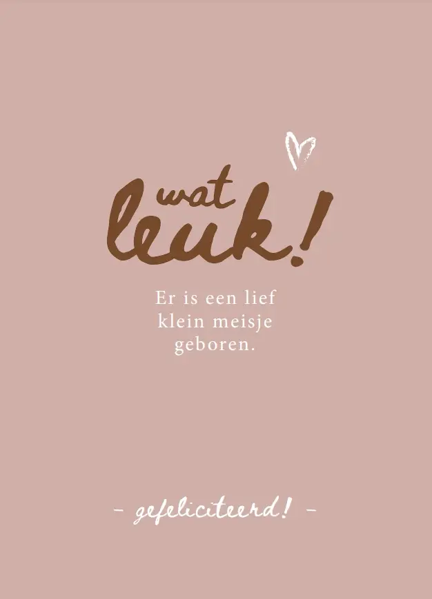 Wenskaart geboorte dochter