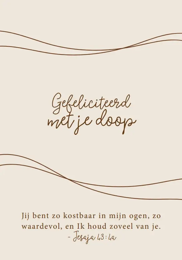 Wenskaart gefeliciteerd doop