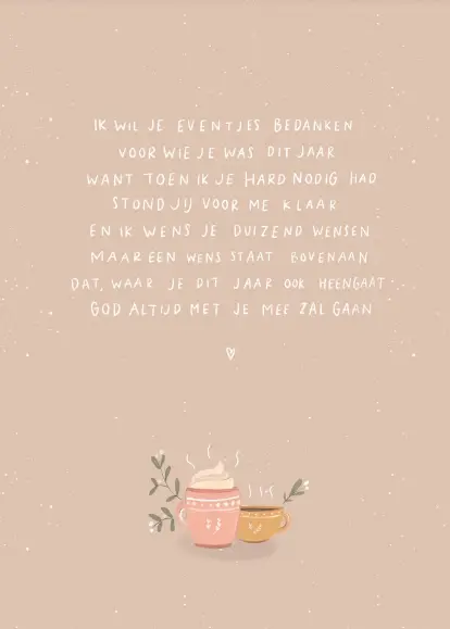 Ik wil je eventjes bedanken