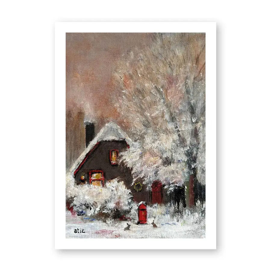 Blanco Huis in de sneeuw