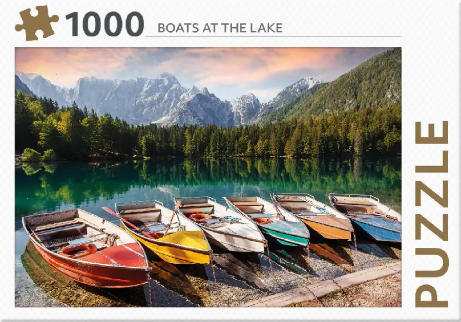 Puzzel 1000 stukjes Boats at the lake