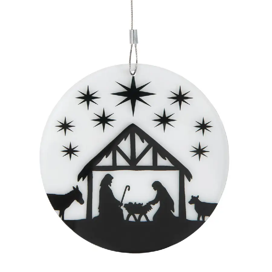 Decohanger Acryl 12cm Dia Kribbe/Sterren