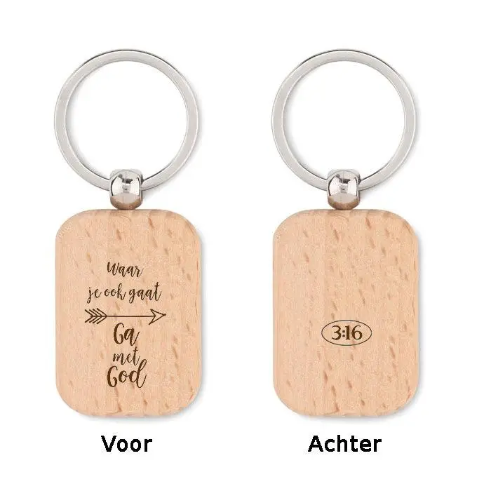 Sleutelhanger hout, Ga met God