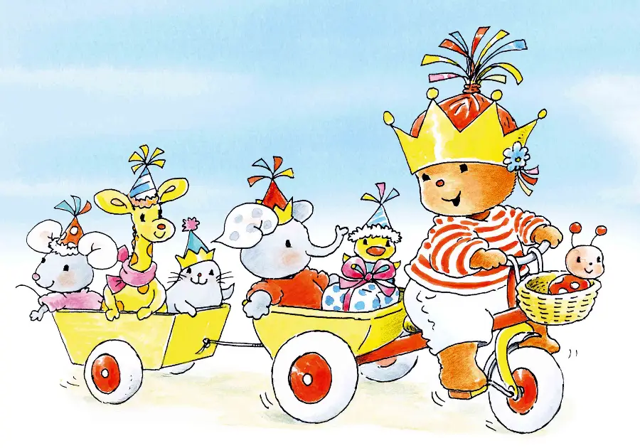 Ansichtkaart 15x10,5 bobbi op driewieler