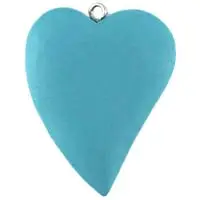 Bedel houten hart aqua 2x