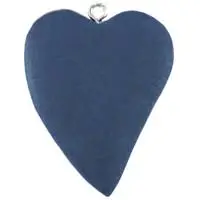 Bedel houten hart donkerblauw 2x