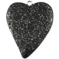 Bedel houten hart zwart 2x