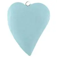 Bedel houten hart lichtblauw 2x