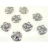 Bedel hart zilverkleurig 2x