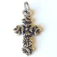 Bedel kruis/bloem zilverkleur 2x