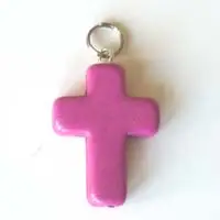 Bedel natuursteen kruis roze 2x