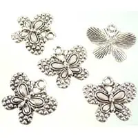 Bedel vlinder zilverkleurig 2x