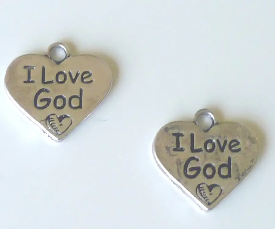 Bedel I love God zilverkleurig 2x