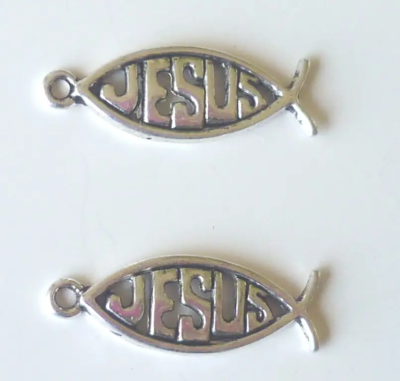 Bedel ichthus met Jezus 2x