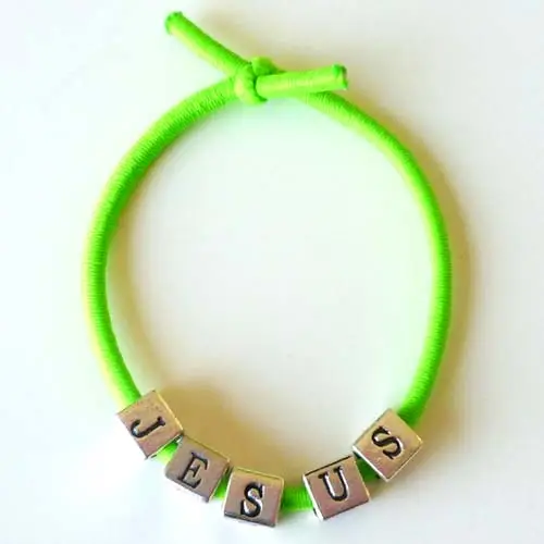 Elastische armband jesus groen