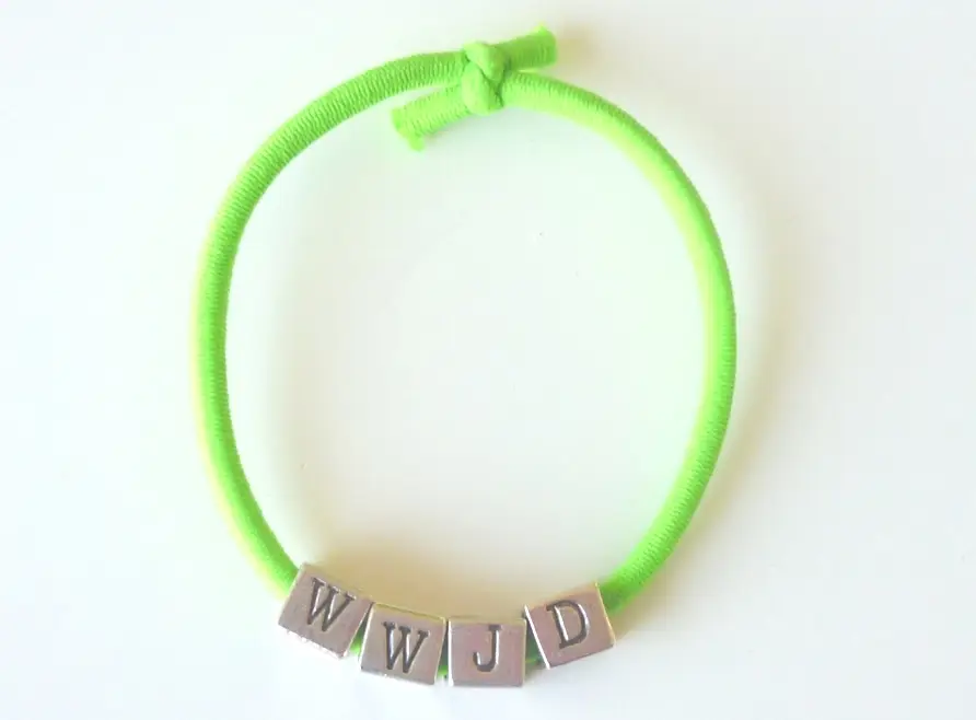 Elastische armband wwjd groen
