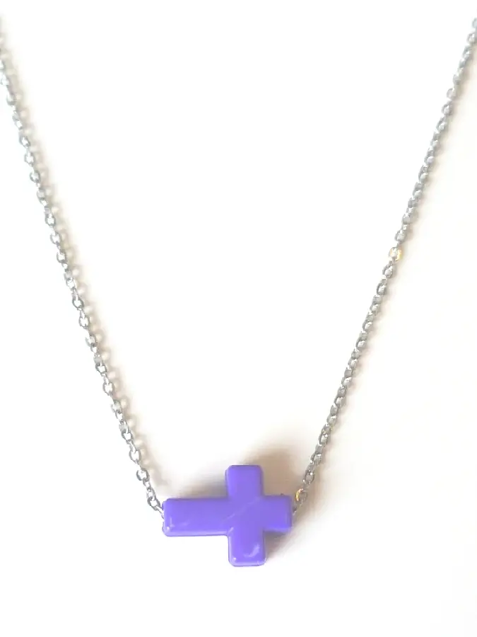 Rvs schakelketting kruis d-blue