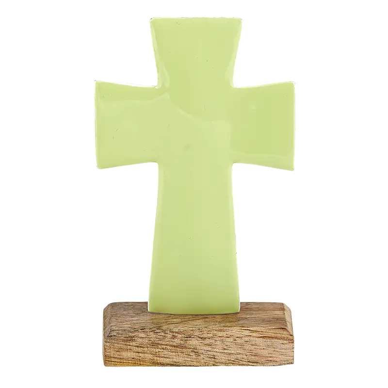 Enamel cross small green