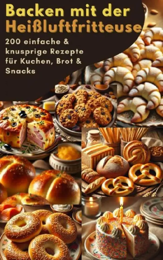 Backen mit der Heißluftfritteuse: 200 einfache & knusprige Rezepte für Kuchen, Brot & Snacks