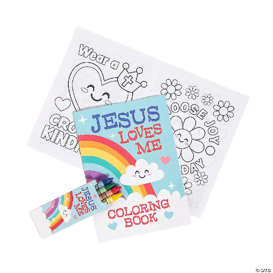 Jesus loves me coloring book& crayons