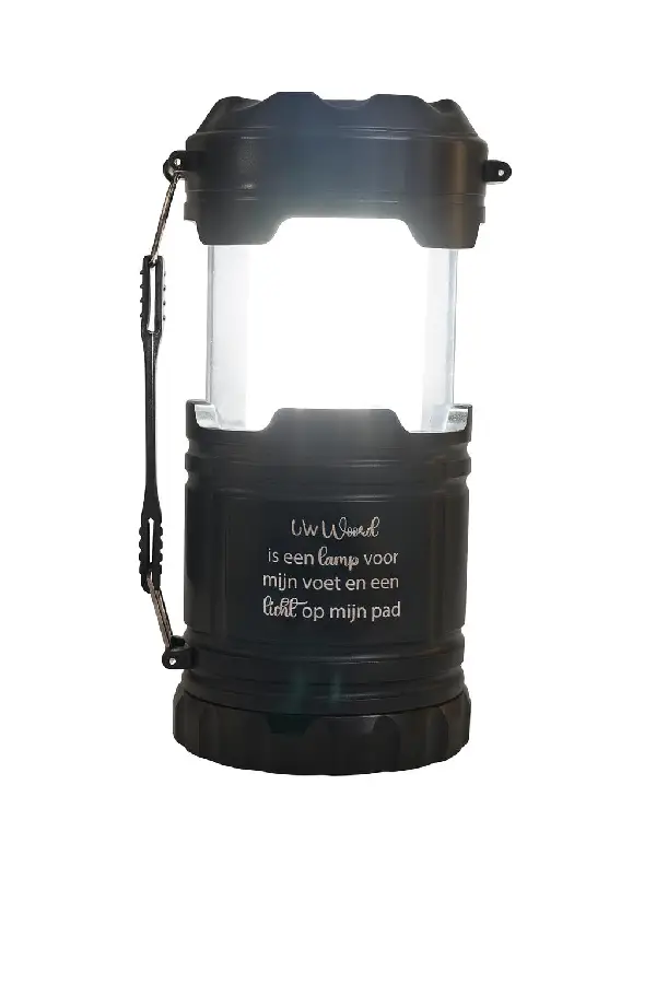 Campinglamp 3 functies met tekst