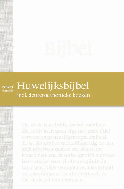 NBV21 Huwelijksbijbel incl. deuterocanonieke boeken