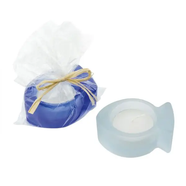 Theelicht vis donkerblauw 6,5cm