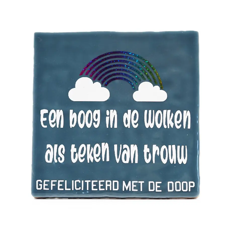 Tegeltje Doop blauw jongen
