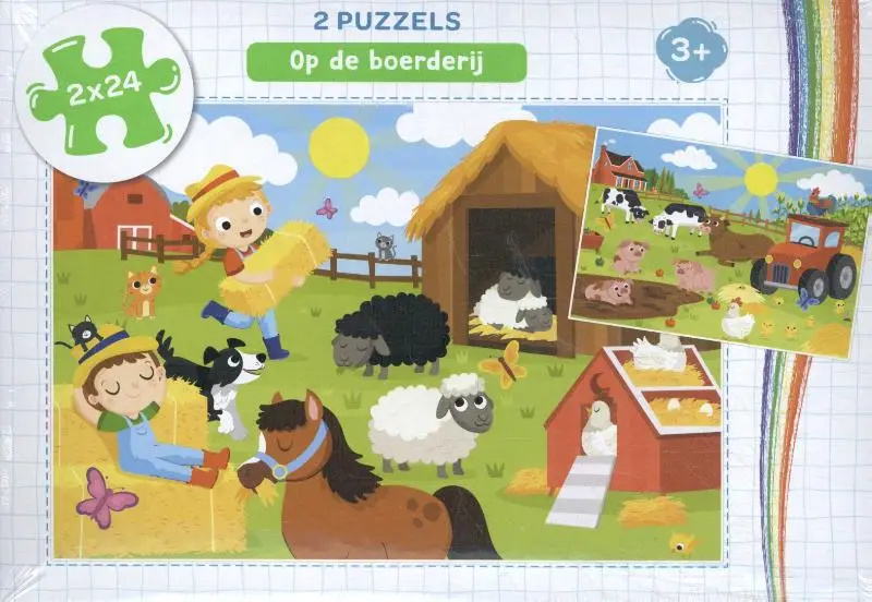 Op de boerderij - puzzel 2 x 24 stukjes