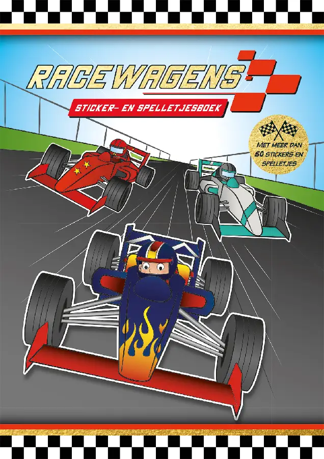Racewagens sticker- en spelletjesboek